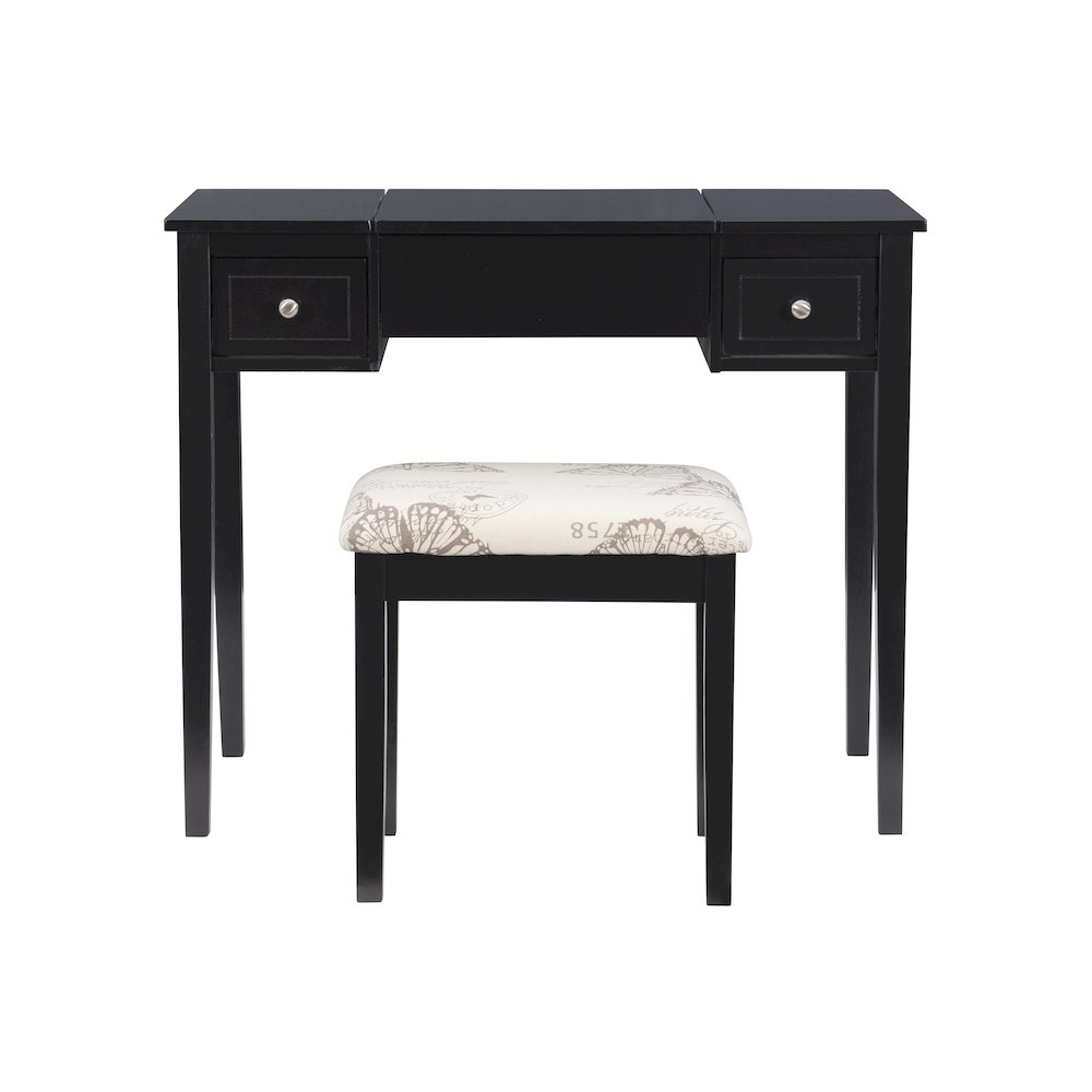 Black Butterfly Vanity And Stool. Picture 2