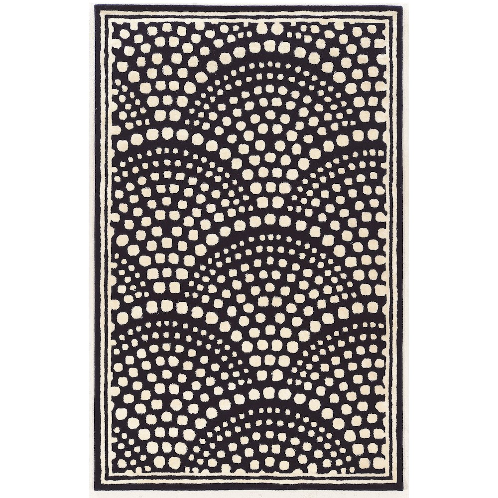 Aspire Wool Scallop Navy & White 5x8, Rug. Picture 2