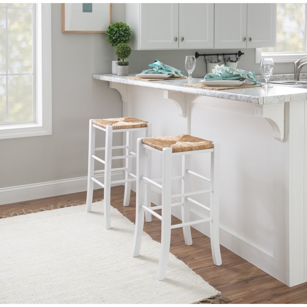 Gianna Backless Barstool White Set Of 2. Picture 3