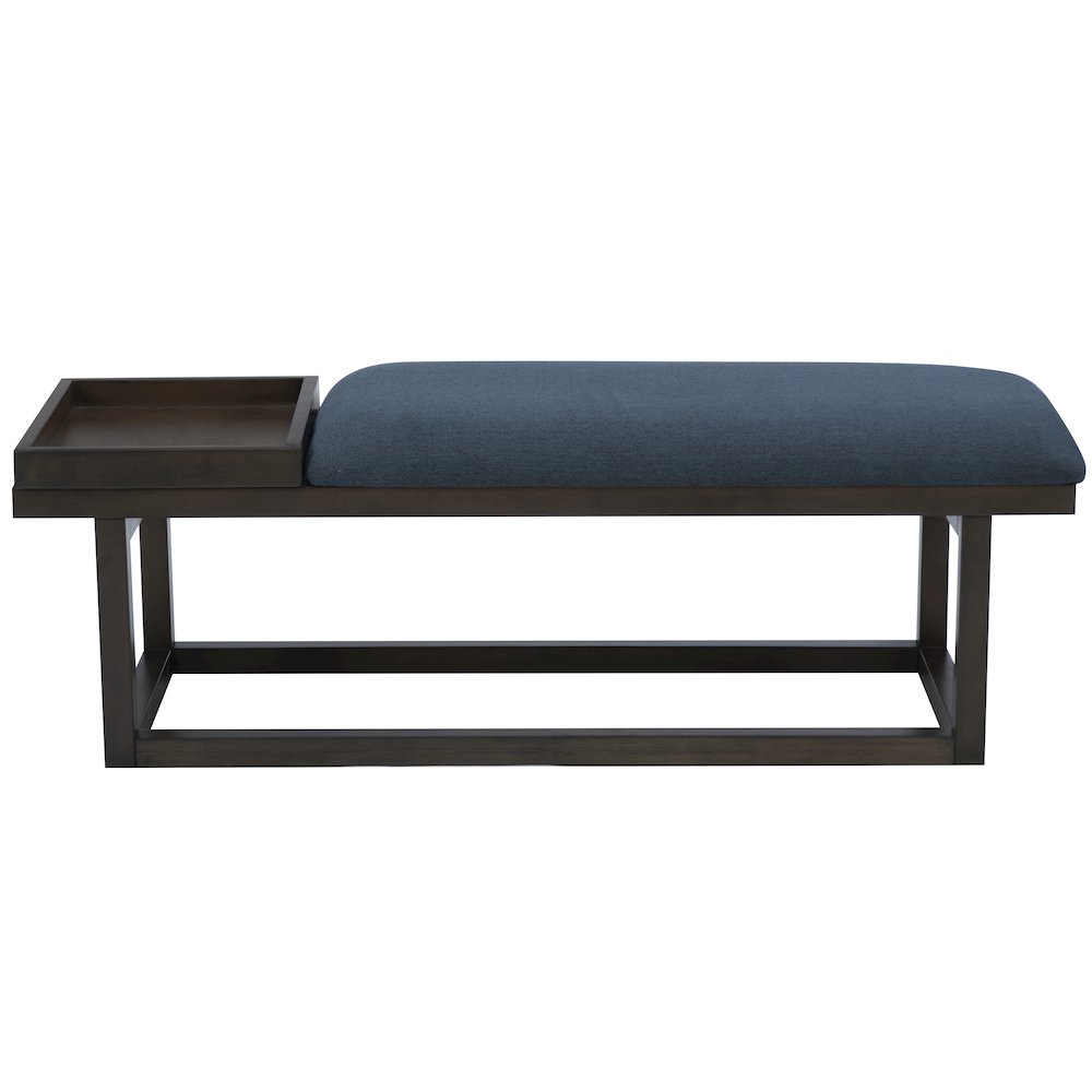 Georgia Bench With Tray Brown Navy. Picture 3