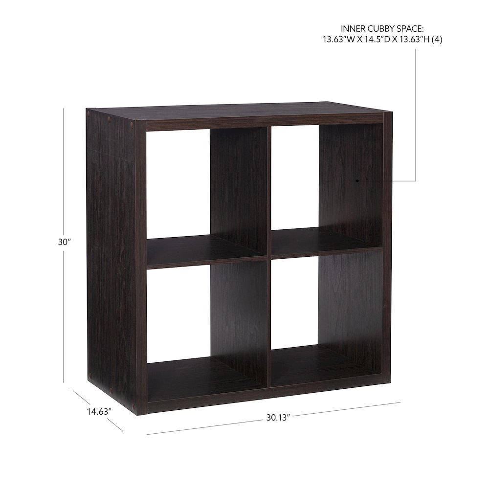 Galli 4 Cubby Storage Cabinet Espresso. Picture 12
