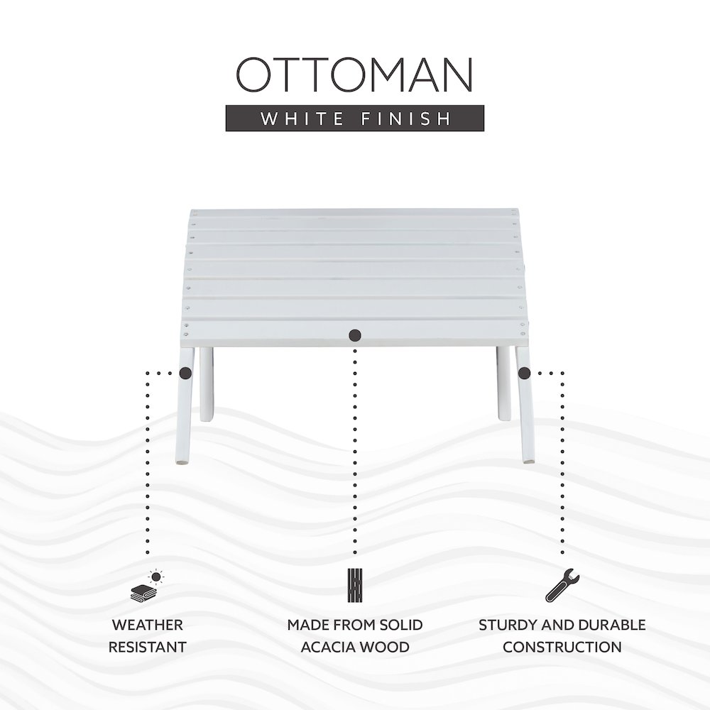 White Adirondack Ottoman. Picture 13
