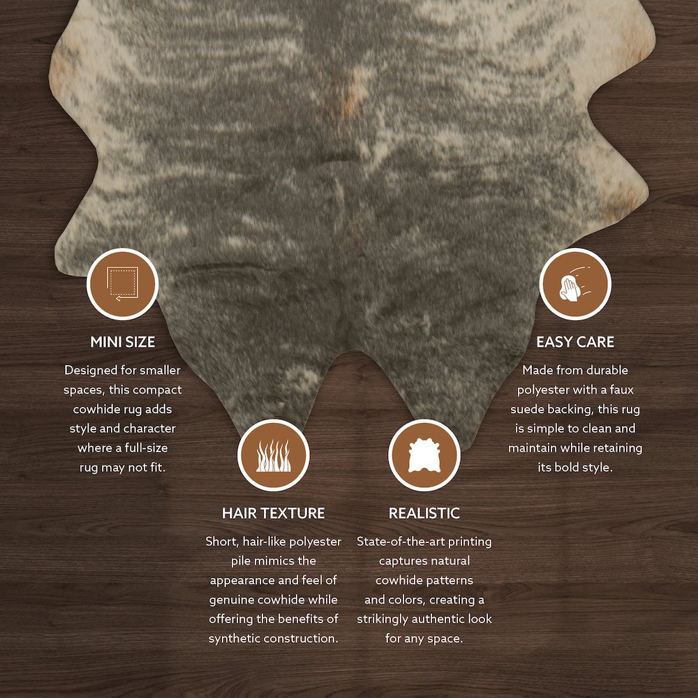 FAUX COW HIDE MINI GREY MIX, Rug. Picture 2