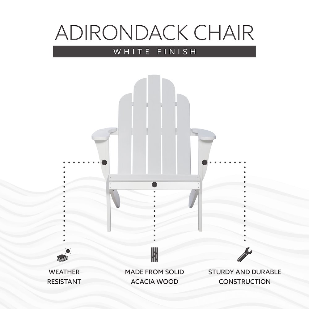 White Adirondack Chair. Picture 13