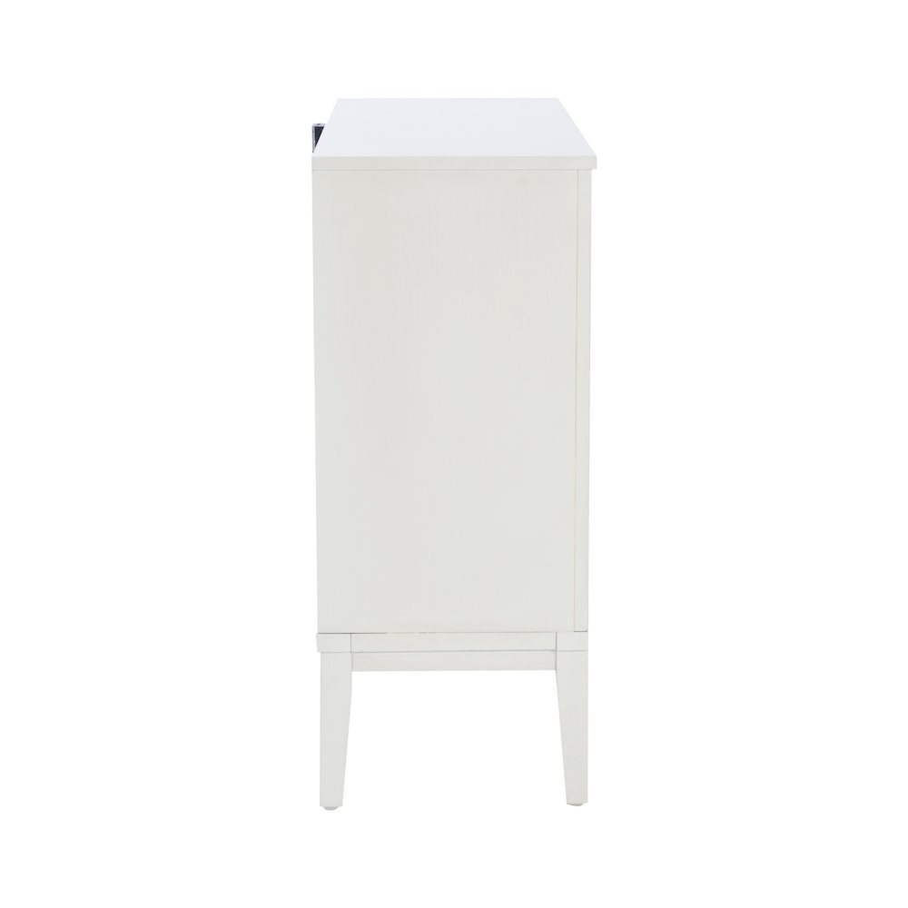 Monroe Wood 2 Sliding Door Accent Cabinet White. Picture 4
