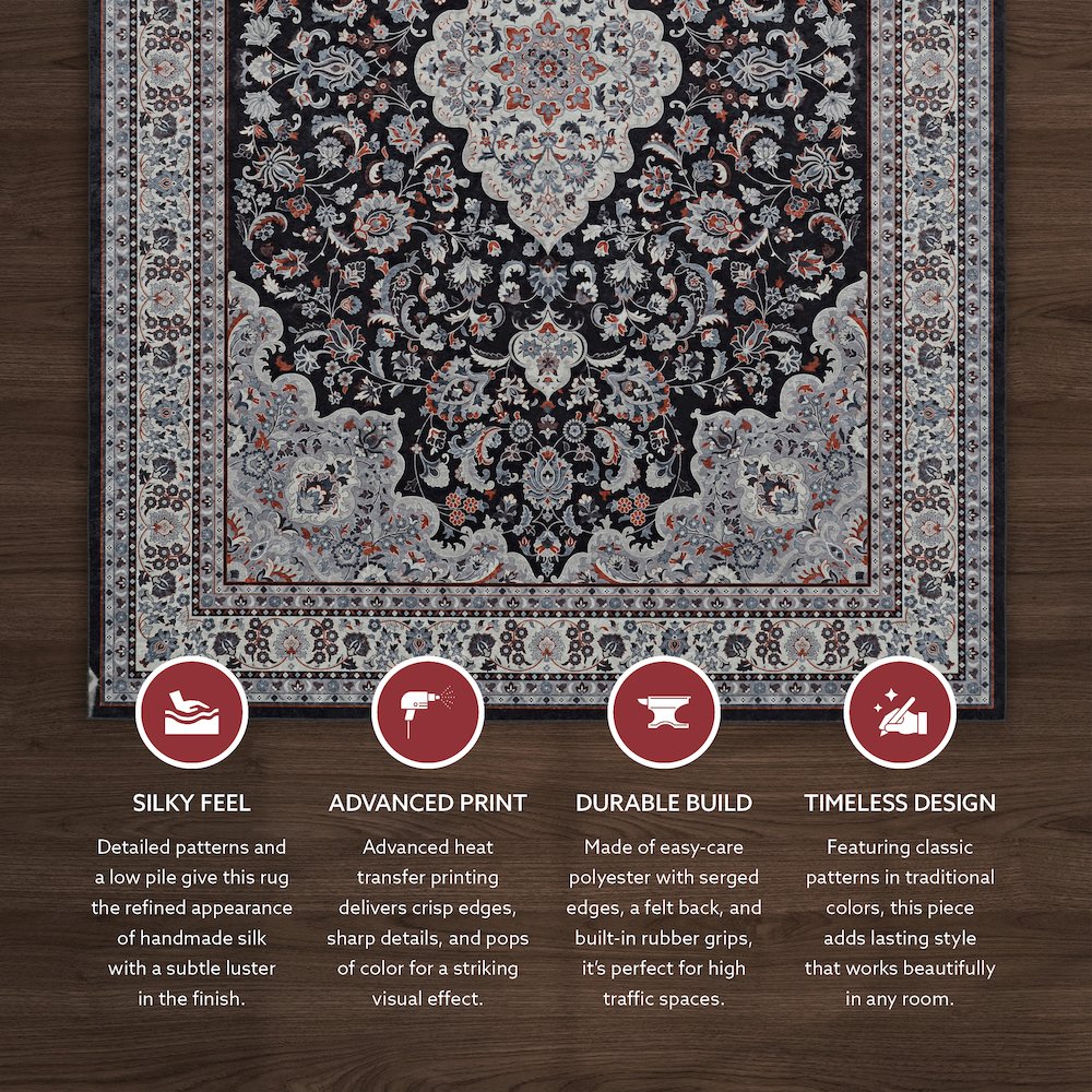 Emerald Barton Black & Cream 2.2x3.2, Rug. Picture 2
