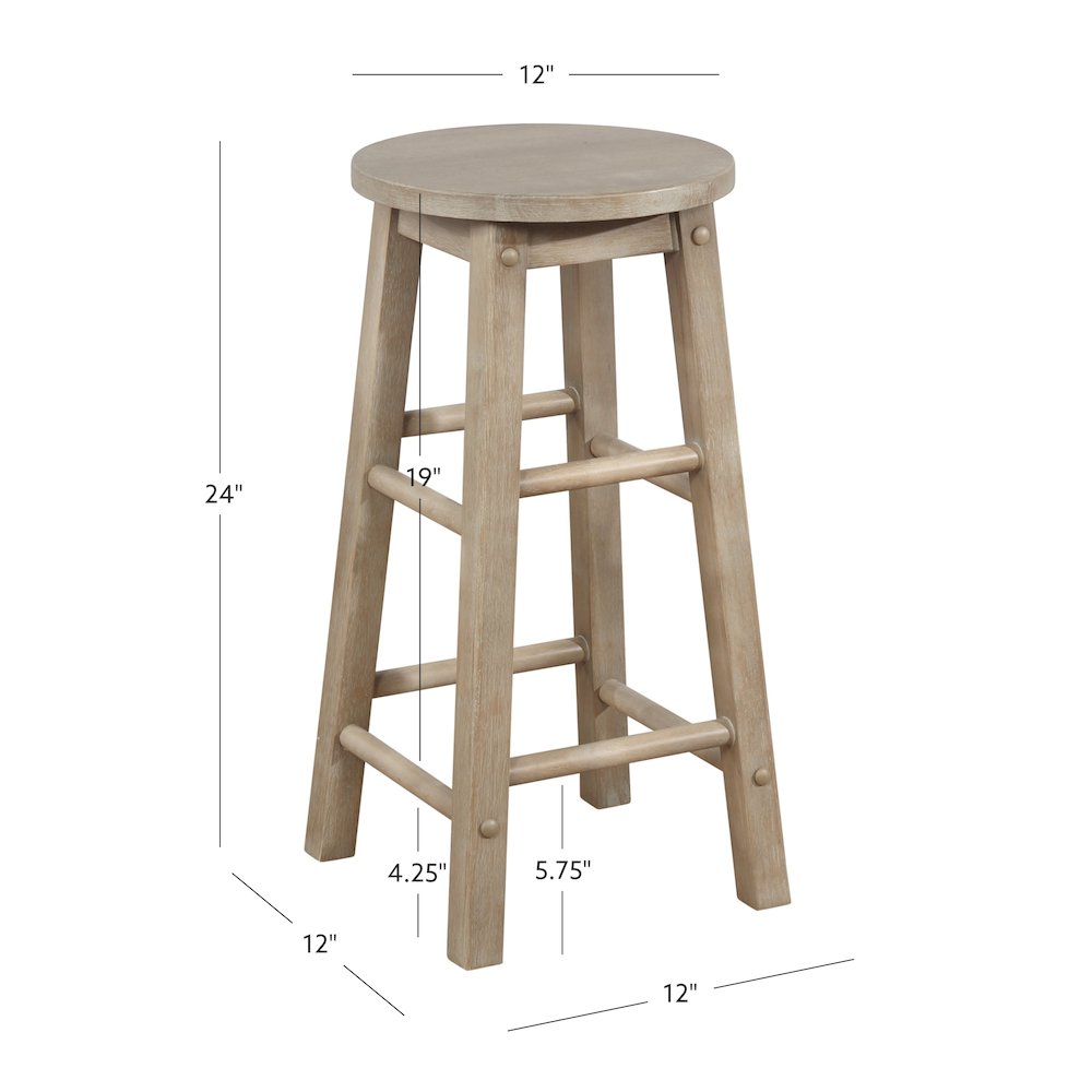 24 Inches Counter Stool Grey Wash. Picture 9
