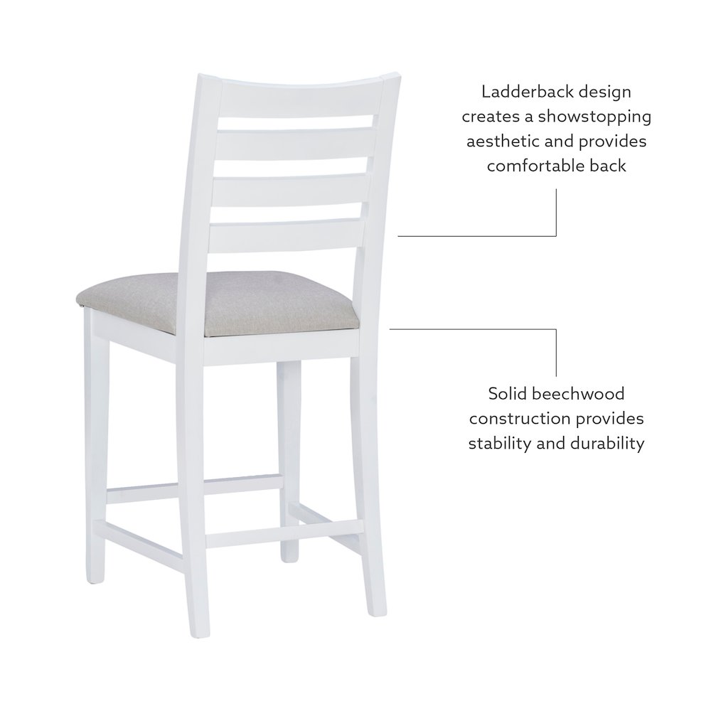 Flynn Counter Stool White Upholstered Set Of 2. Picture 11