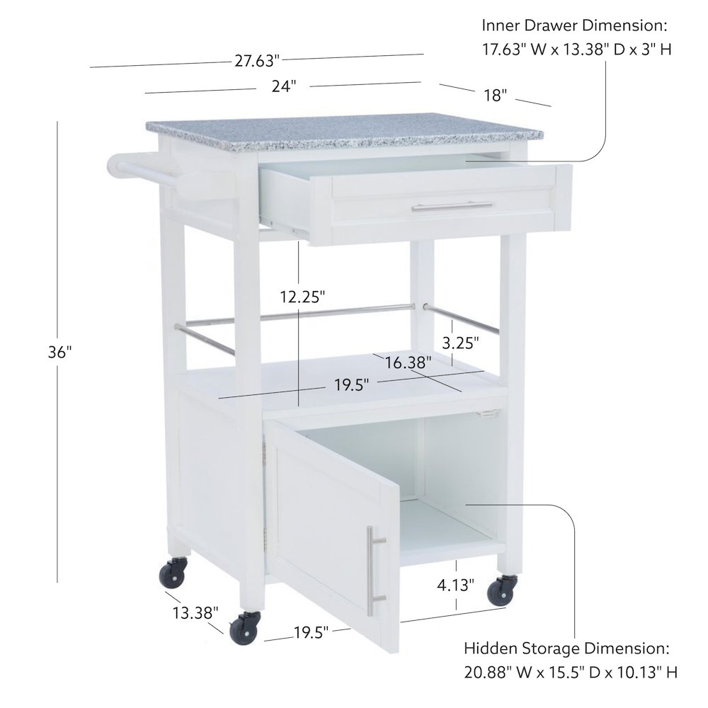 Mitchell Kitchen Cart With Granite Top. Picture 18