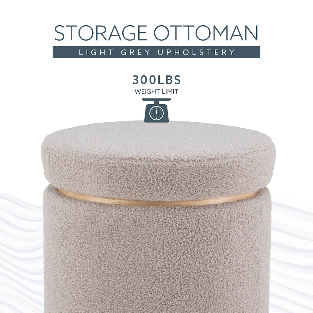 Blanche Storage Ottoman Grey. Picture 11