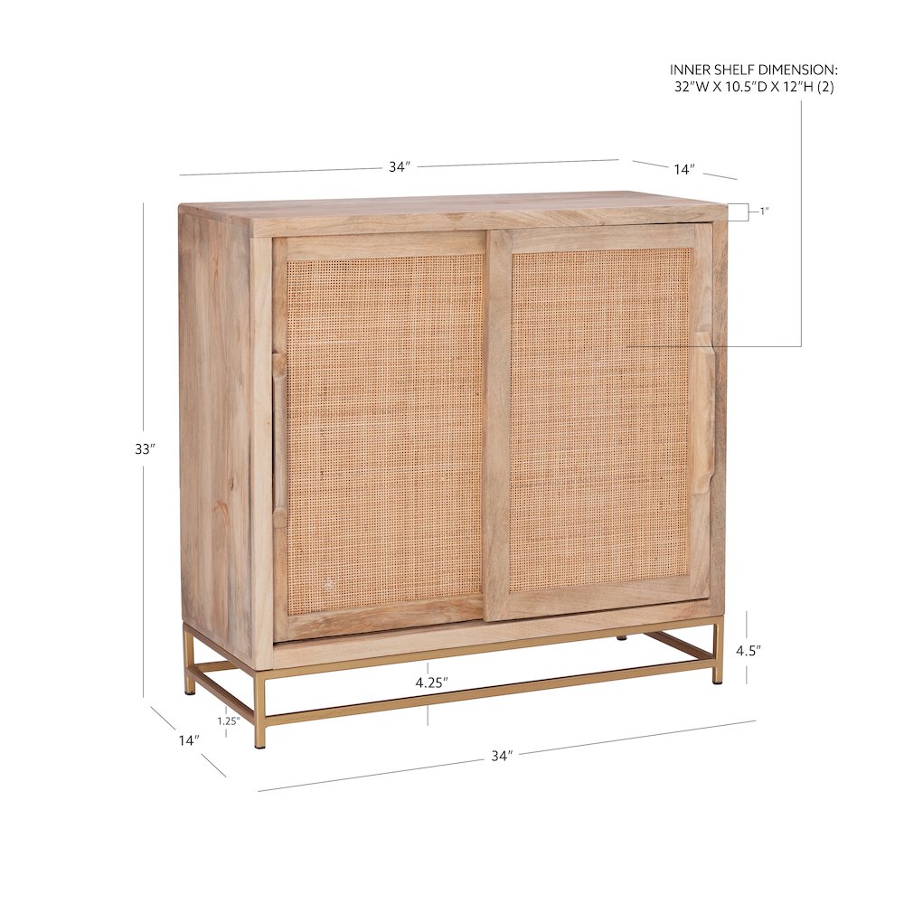 Janie Rattan Cabinet Two Sliding Doors. Picture 12