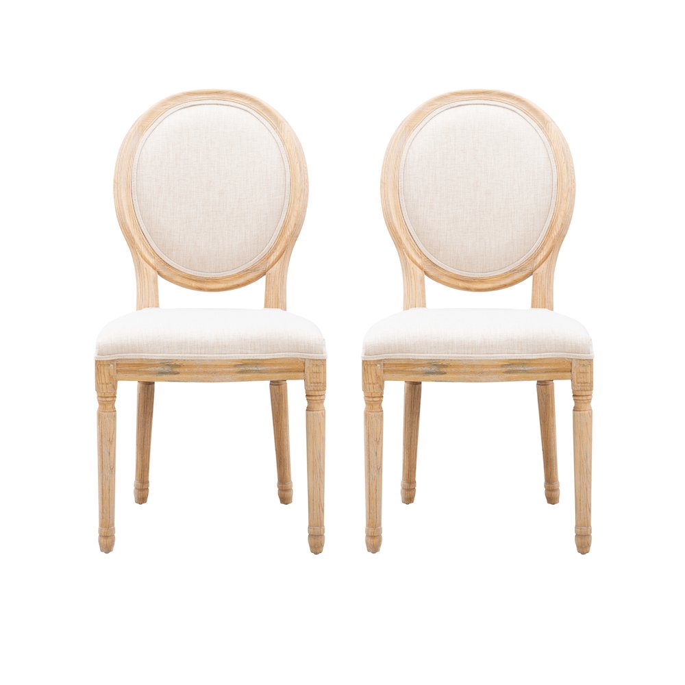 Avalon Linen Oval Back Chair Set Of Two. Picture 1