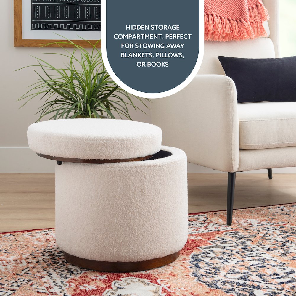 Blanche Storage Ottoman Natural Walnut. Picture 9