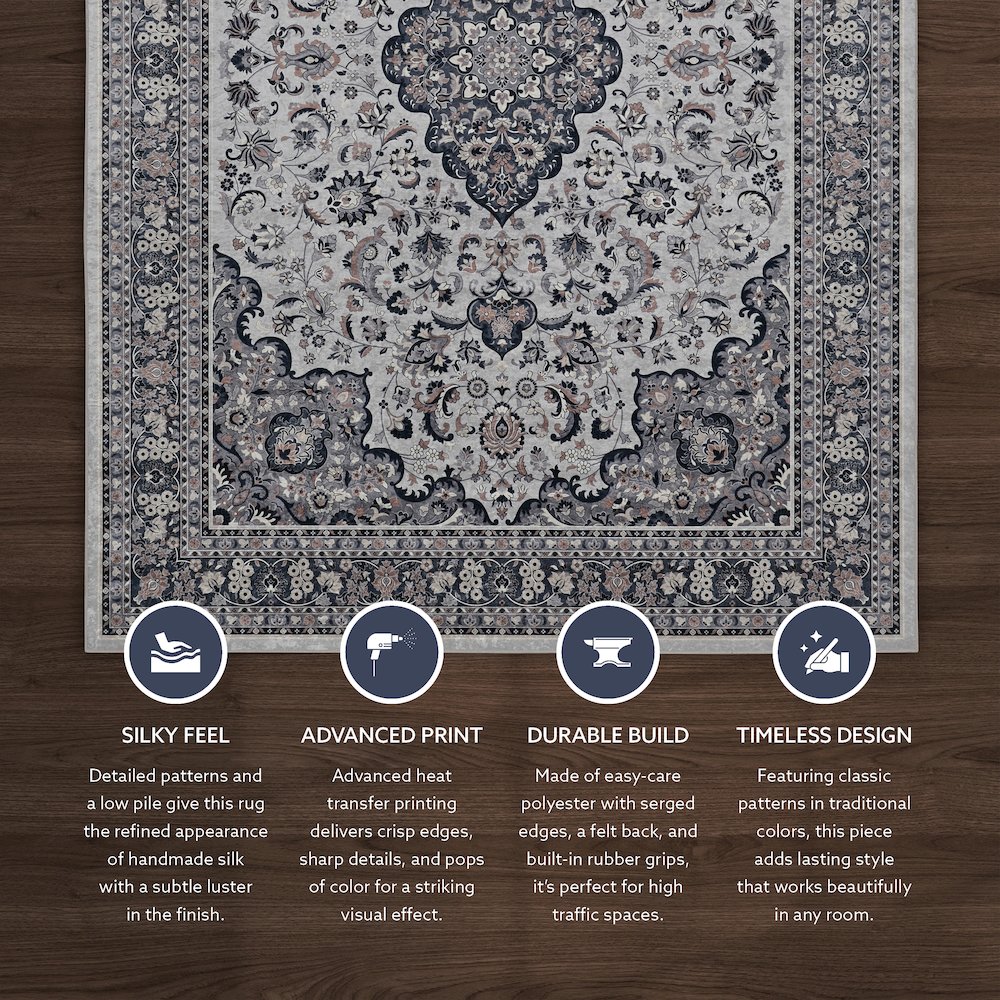 Emerald Barton Cream & Grey 5x7, Rug. Picture 2