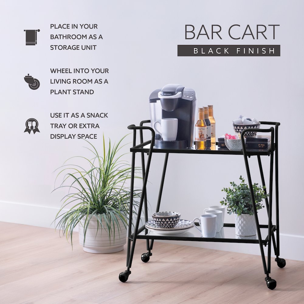 Black Mid Century Bar Cart. Picture 9