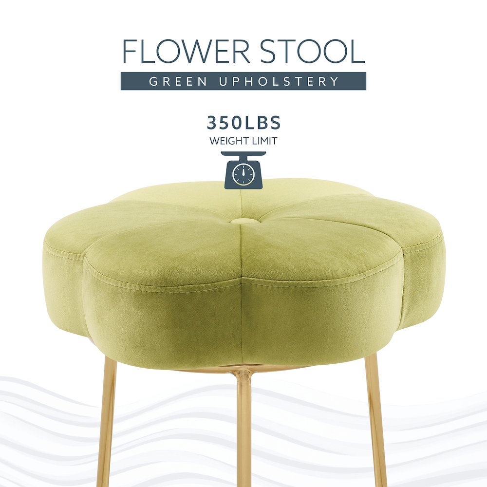 Seraphina Accent Vanity Stool, Green. Picture 11