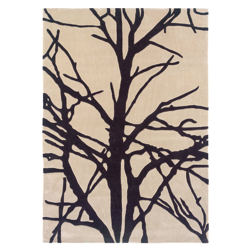 Trio Forest Cream & Charcoal 5x7, Rug. Picture 1