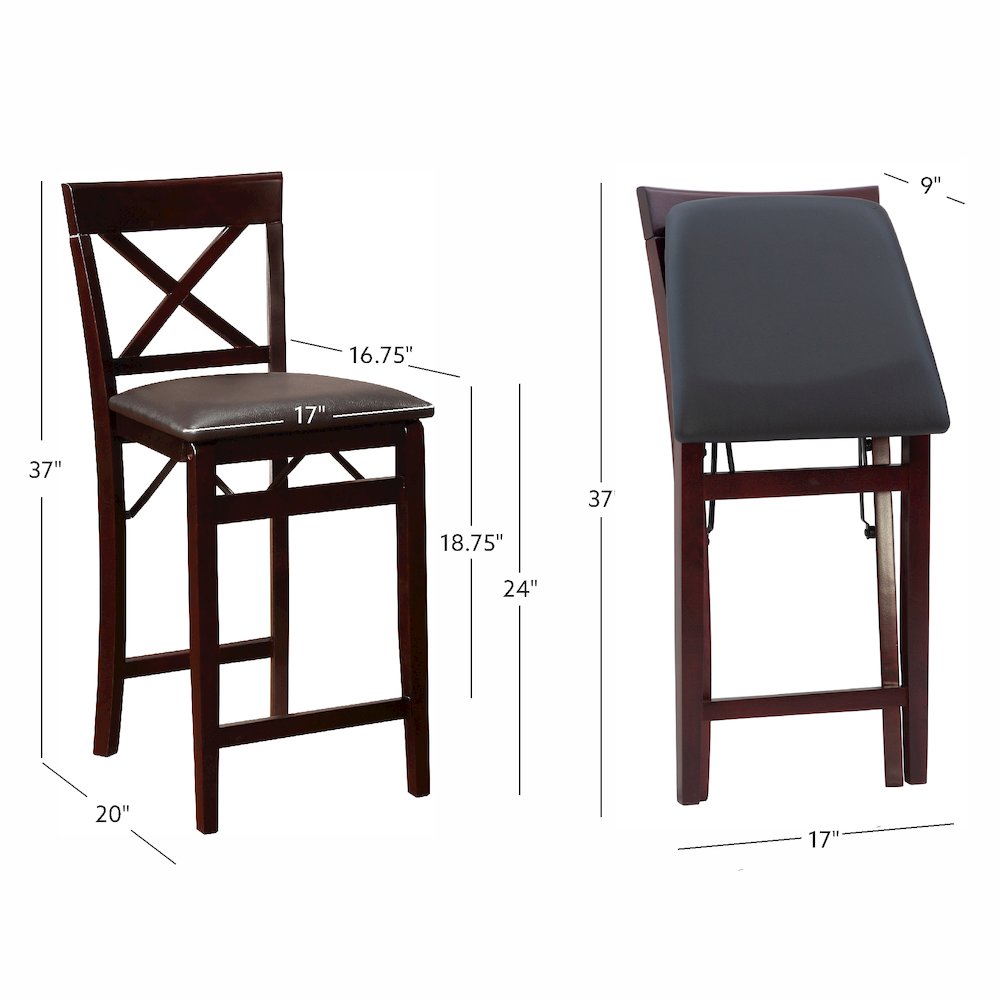 Triena 24 In X Back Folding Counter Stool. Picture 17