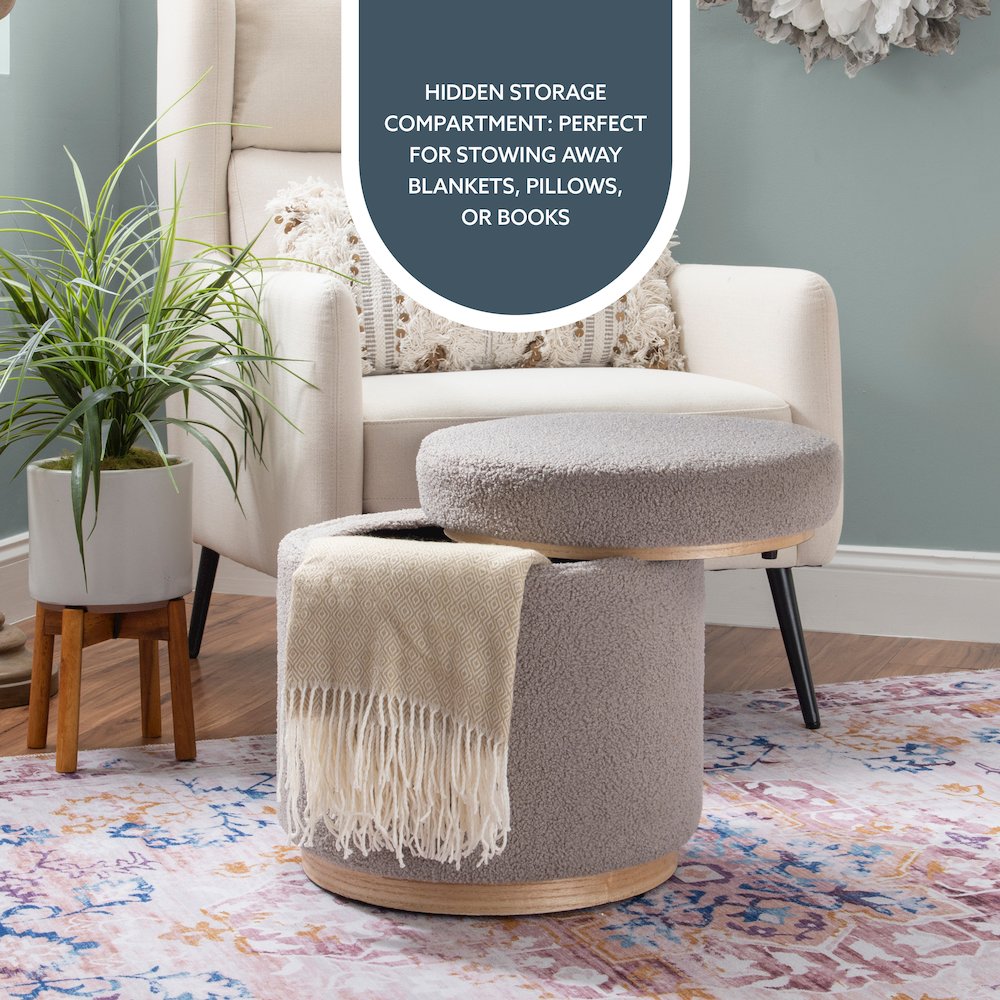 Blanche Storage Ottoman Grey. Picture 8