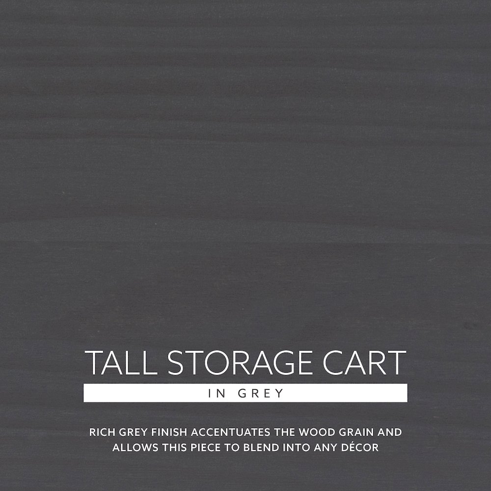 Cary Eight Drawer Rolling Storage Cart, Grey. Picture 14