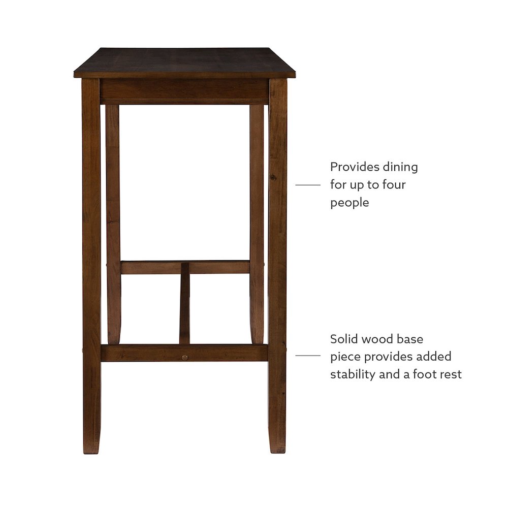 Claridge 42 Inch Bar Height Pub Table, Rustic Brown. Picture 8