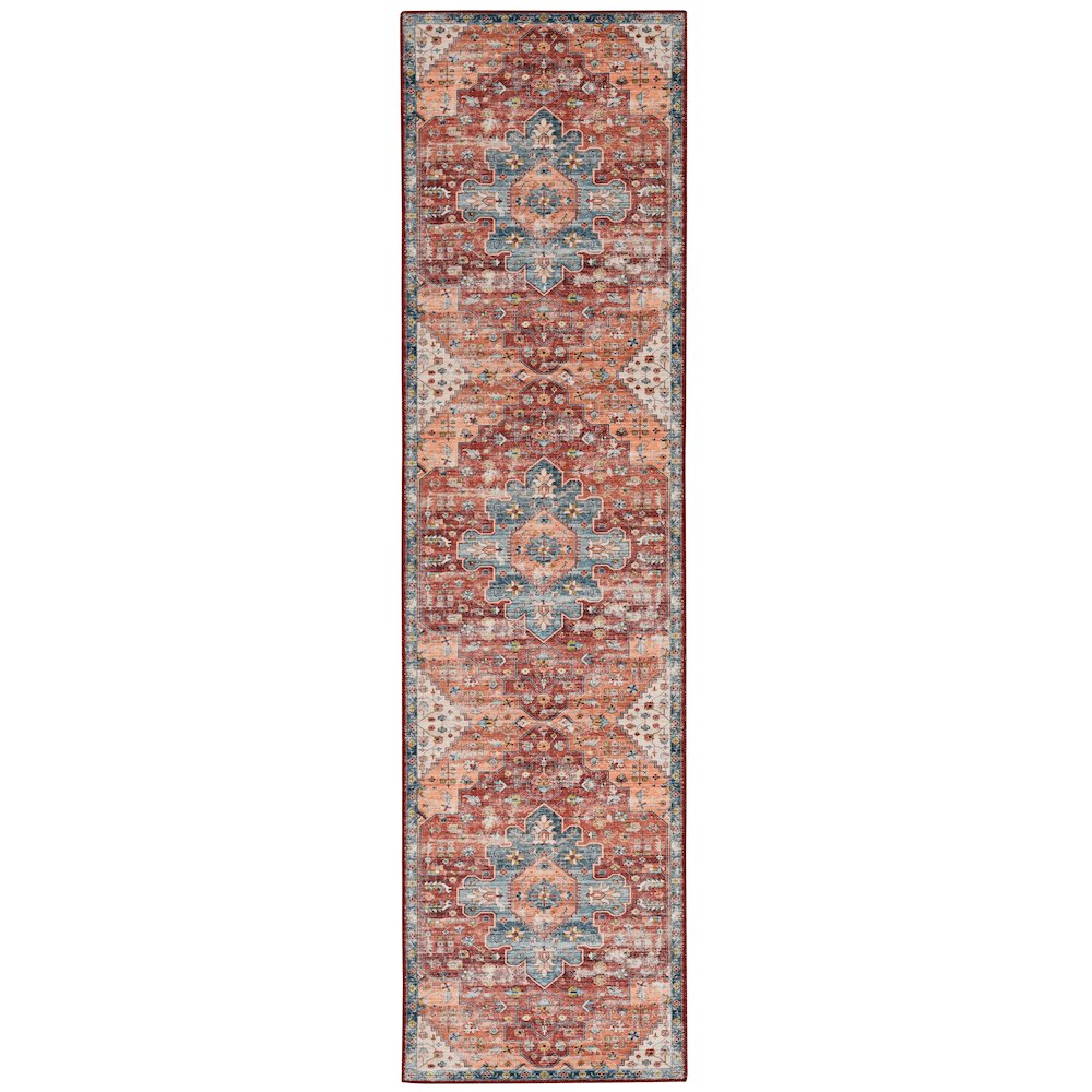 Washable Carter Rust/Ivory 2x8, Rug. Picture 1
