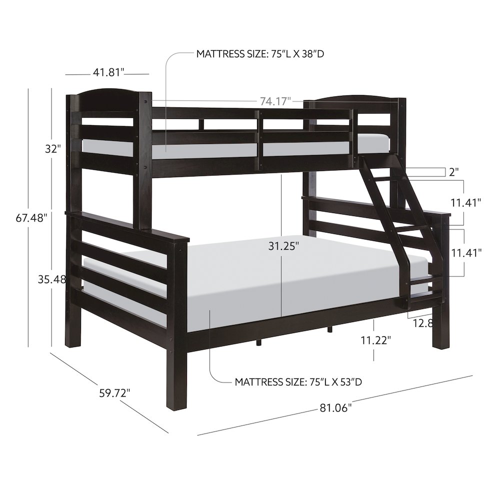 Levi Twin Full Bunk Black. Picture 13