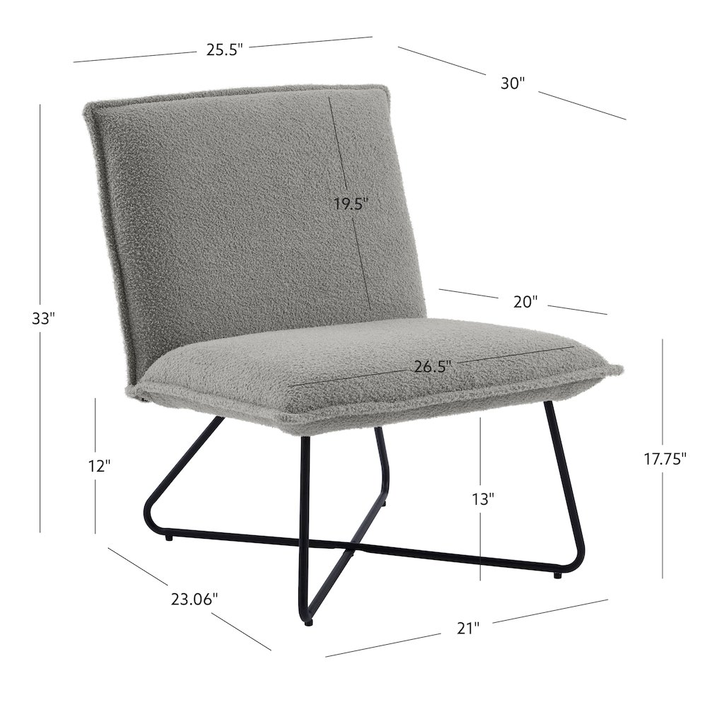 Kelvin Sherpa Grey Chair. Picture 16