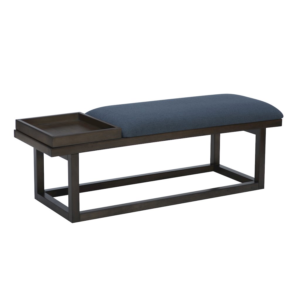 Georgia Bench With Tray Brown Navy. Picture 1