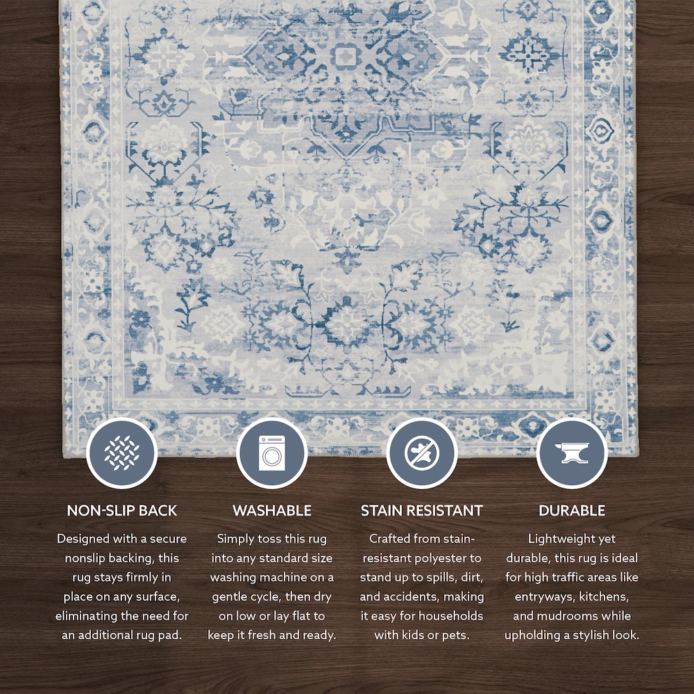 Washable Harris Grey/Ivory 2x8, Rug. Picture 2