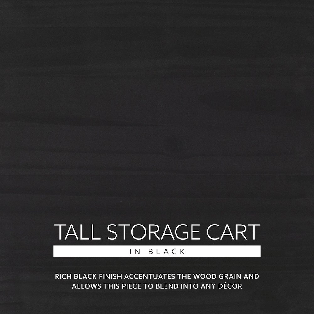 Cary Eight Drawer Rolling Storage Cart, Black. Picture 15