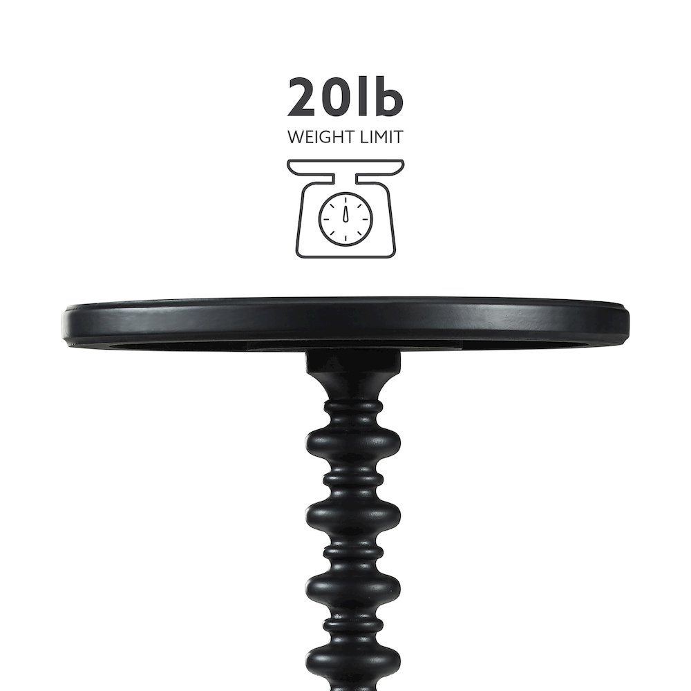 Black Round Spindle Table. Picture 11
