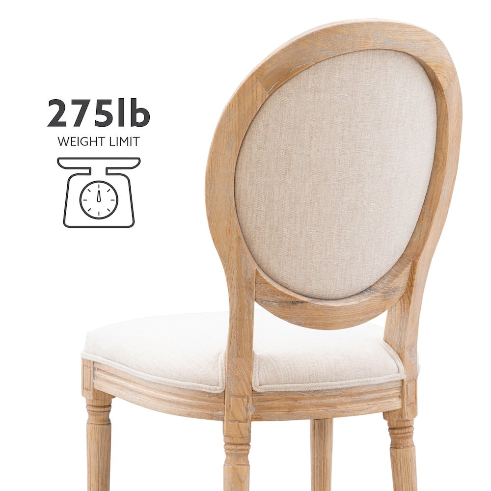 Avalon Linen Oval Back Chair Set Of Two. Picture 12