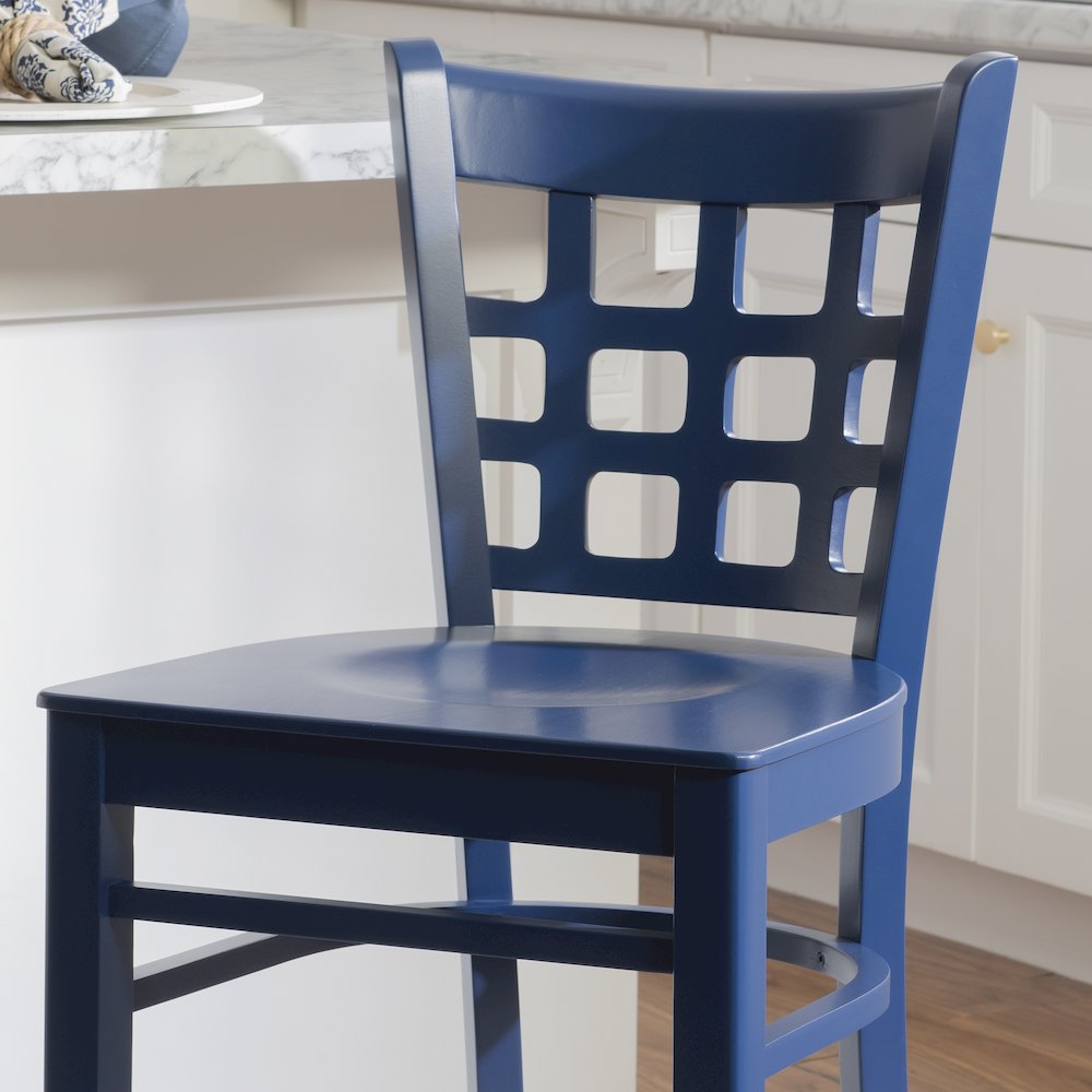 Lola Navy Counter Stool W Wood Seat. Picture 5