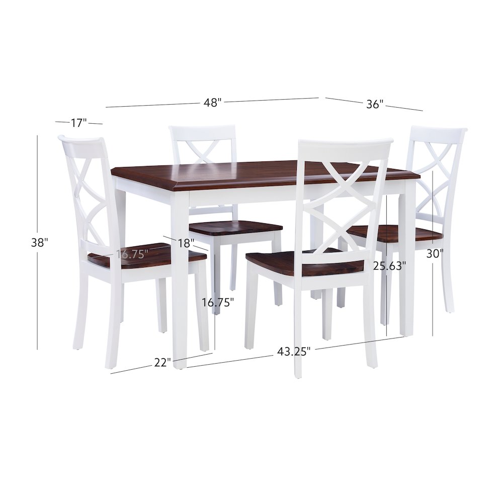 Harrison Cherry and White 5pc Dining Set. Picture 8