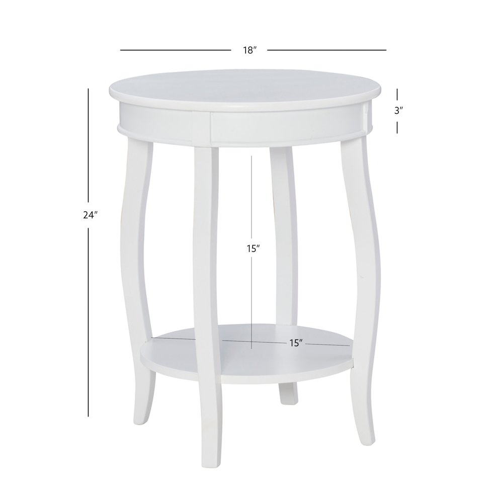 White Round Table with Shelf. Picture 14