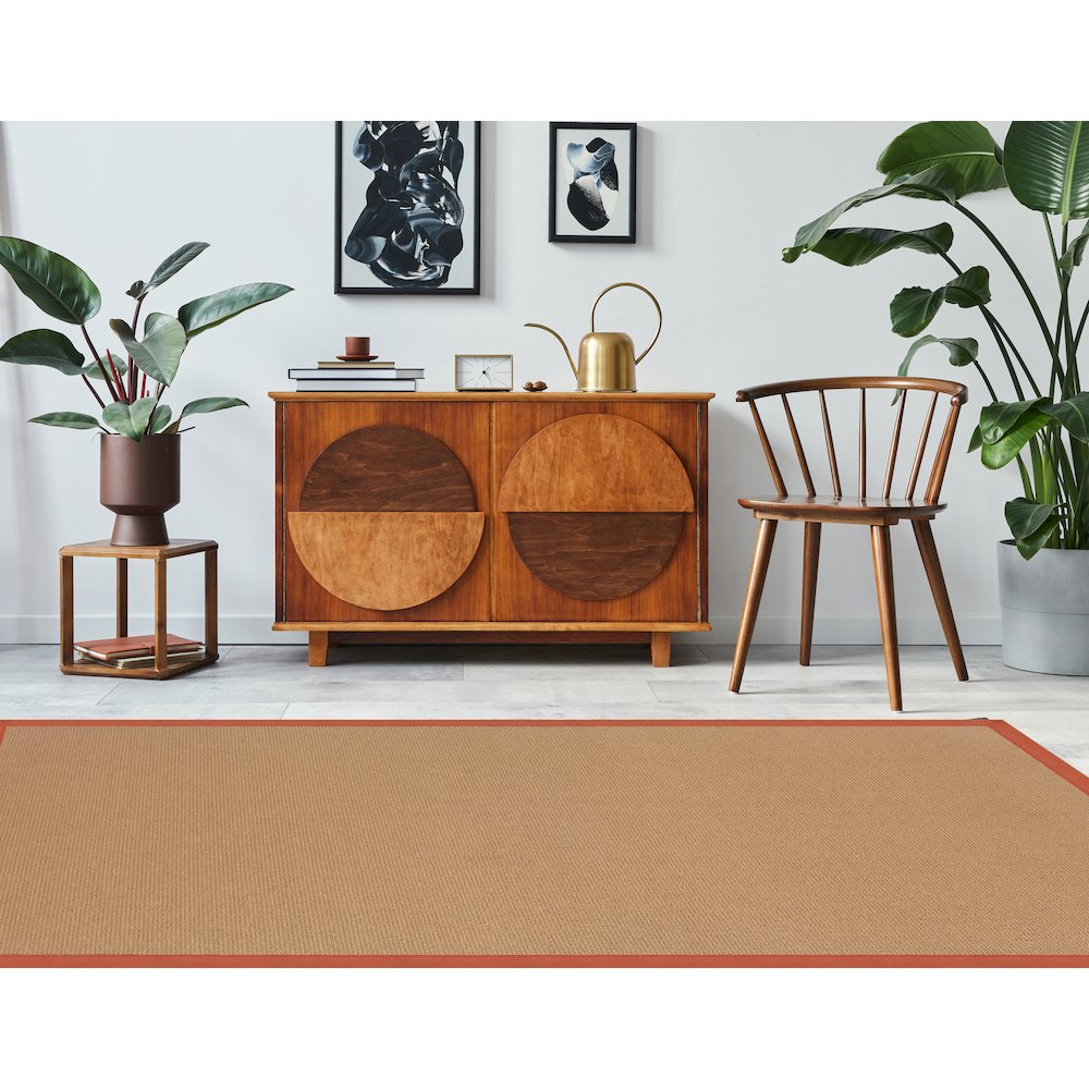 Athena Cork & Burnt Orange 8x11, Rug. Picture 1