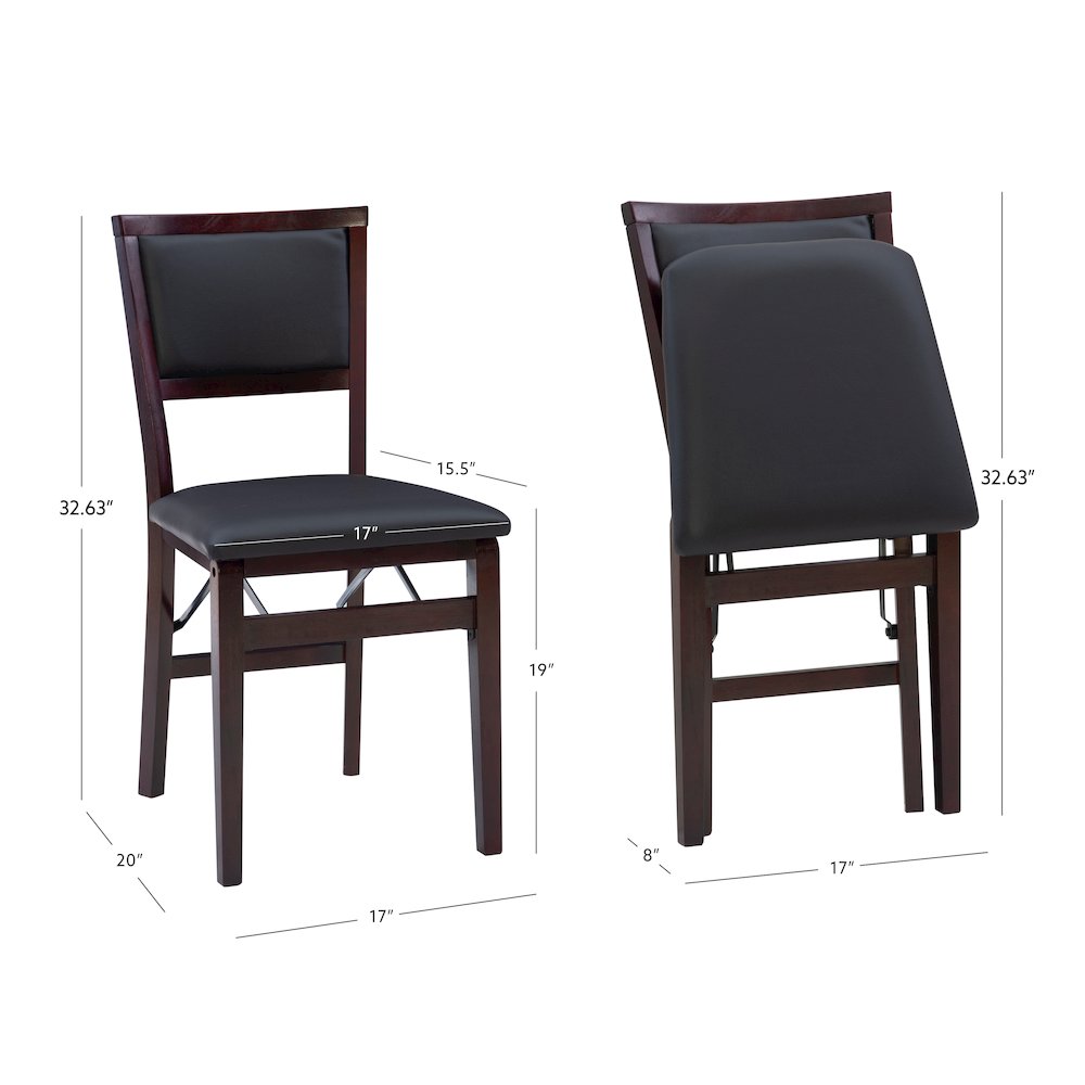 Kiera 18 In Pad Back Folding Chair - Set Of Two. Picture 16