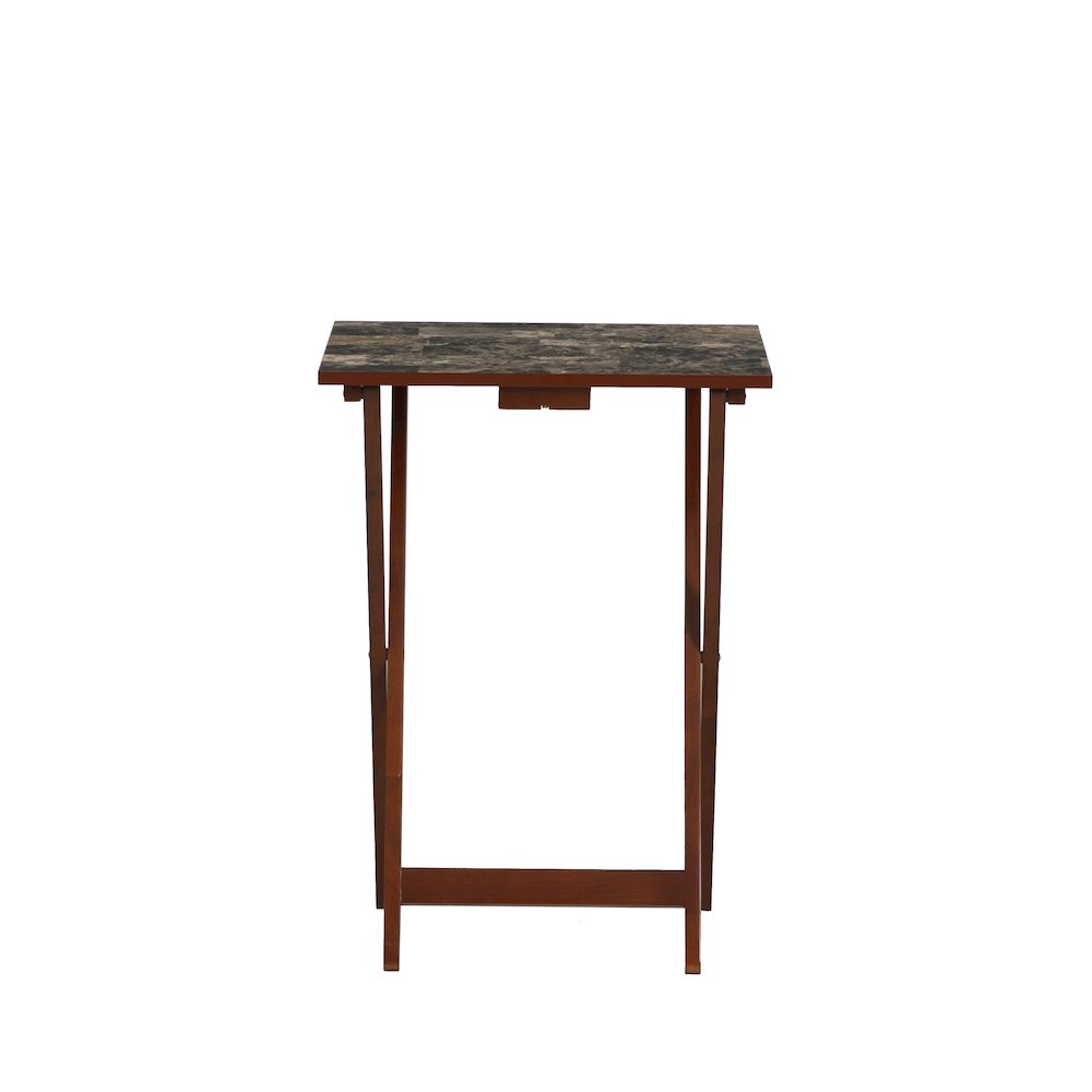 Tray Table Set Faux Marble -Brown. Picture 3