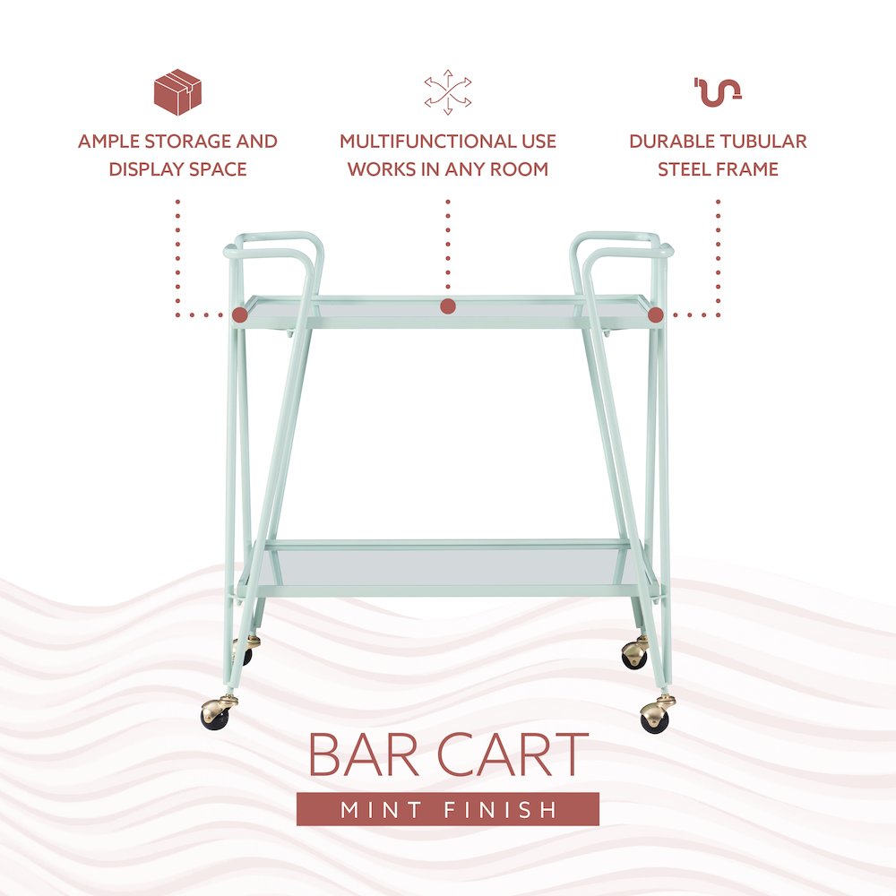 Mint Mid-Century Bar Cart. Picture 13