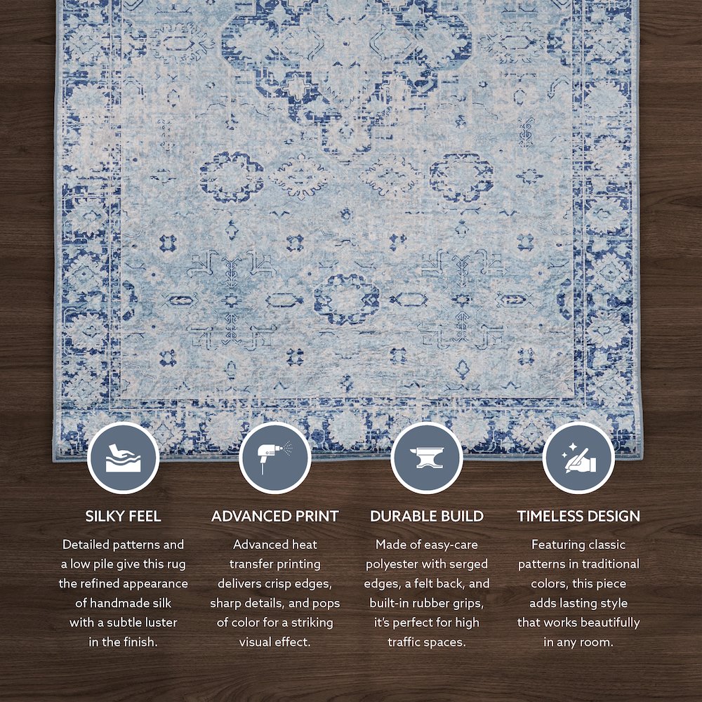 Emerald Canton Blue & Ivory 6.7x9.7, Rug. Picture 2