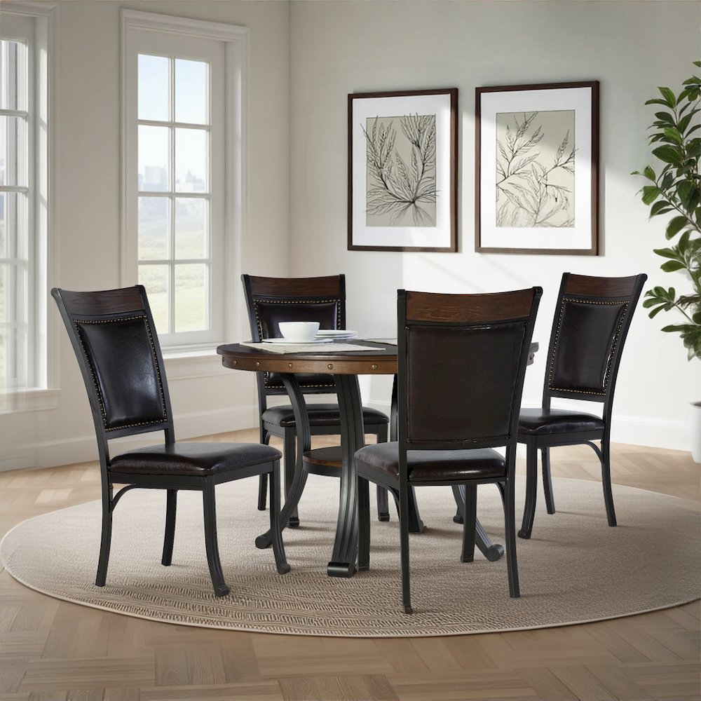 Franklin 5 Piece Dining Group, Dark Brown. Picture 7