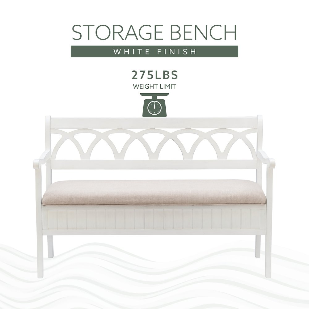 Elliana Storage Bench - White. Picture 17