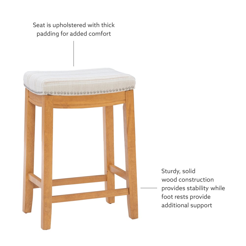 Claridge  Linen Striped Counter Stool. Picture 10