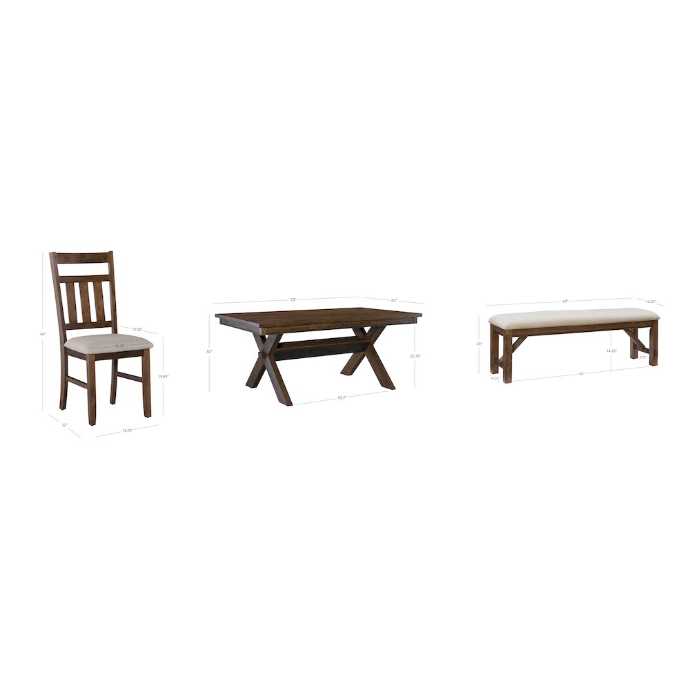Turino Rustic Umber 6 PC Dining Set. Picture 13