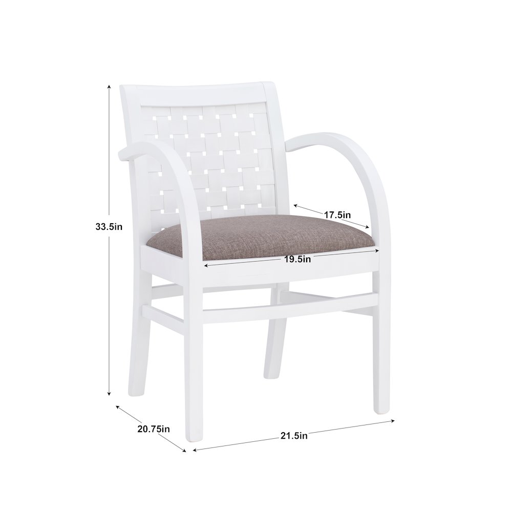 Samantha Woven Arm Chair White. Picture 14