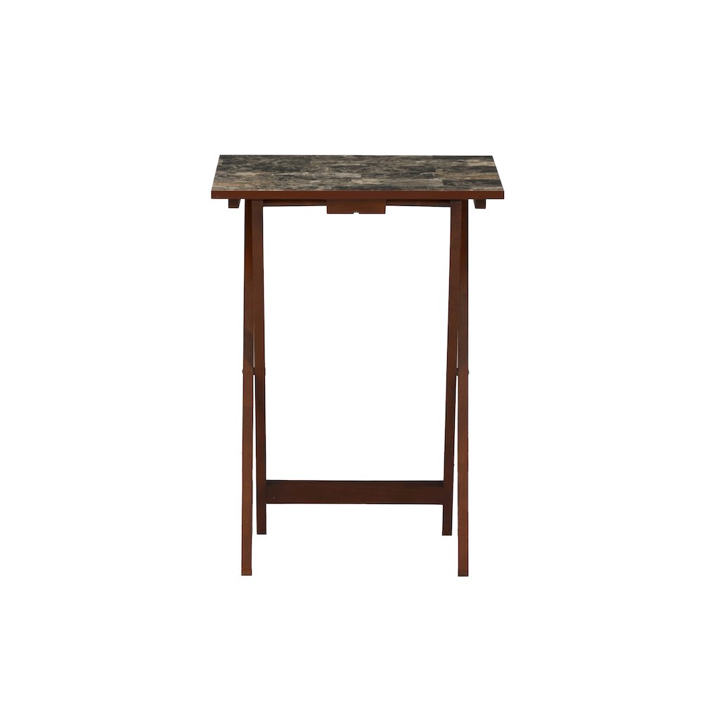 Tray Table Set Faux Marble -Brown. Picture 11