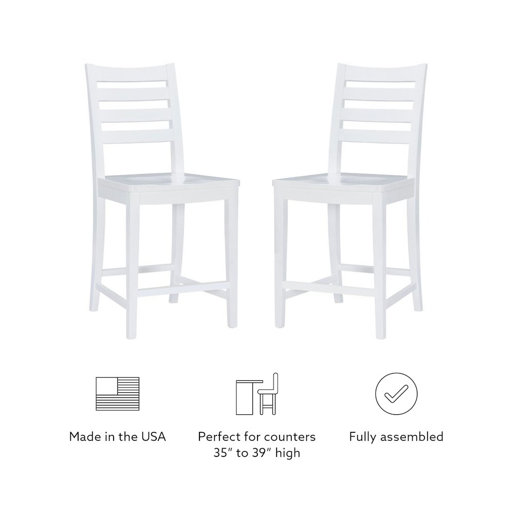 Flynn Counter Stool White Set Of 2. Picture 13