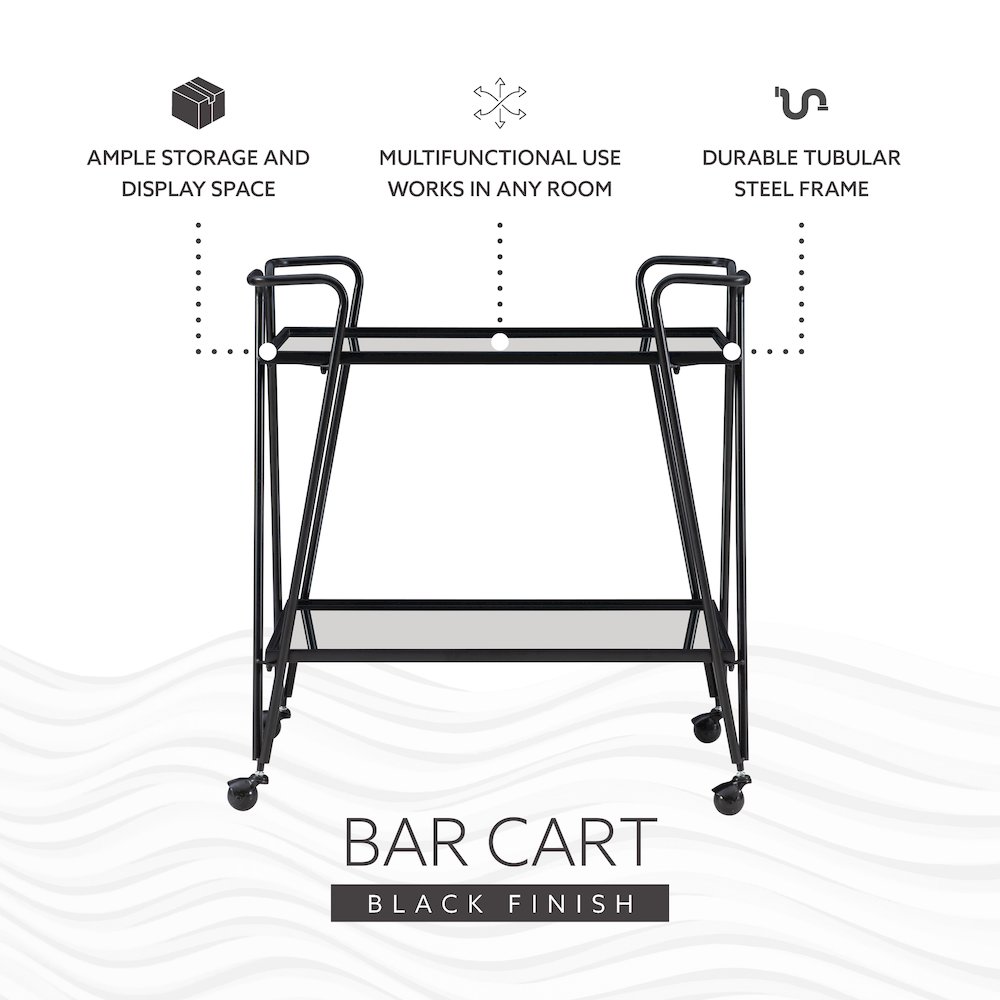 Black Mid Century Bar Cart. Picture 12