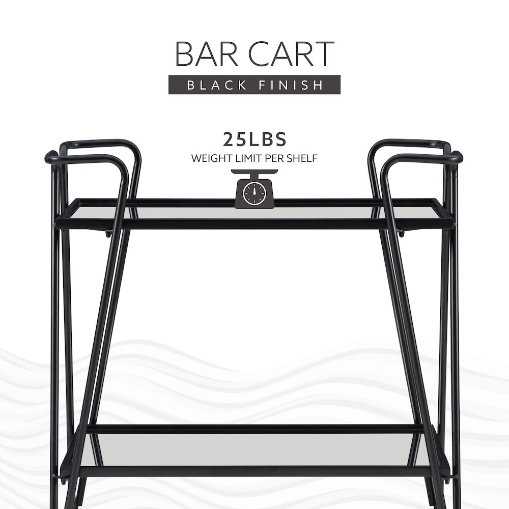 Black Mid Century Bar Cart. Picture 13
